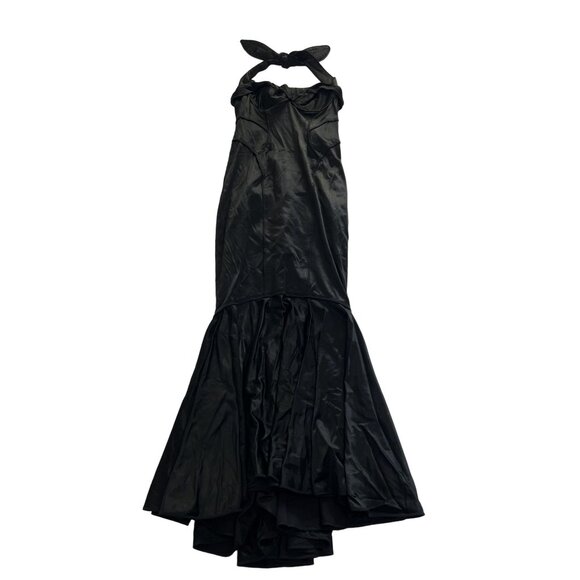 princess polly baby blue dress Zac Posen Black Floor Length Maxi Fine Knit Evening Gown Sleeveless Dress  size M (Sold) main image 1